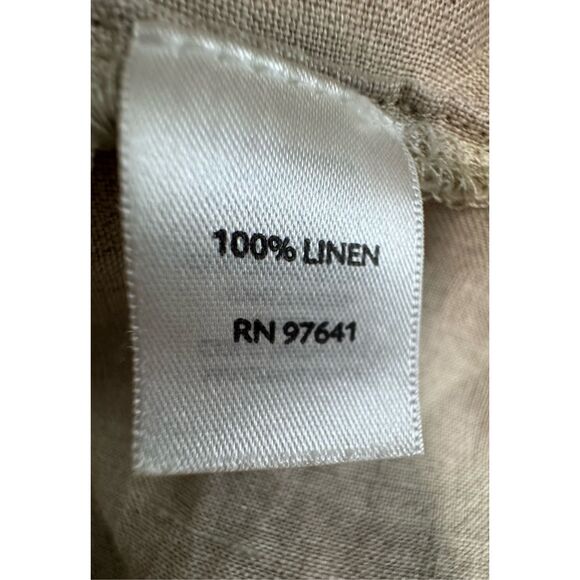 100% Linen XL J. Jill Button Shirt Women Extra Large  Light Tan Flowy Boho Lagen - Picture 4 of 7